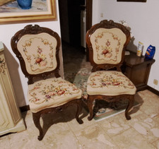 poltroncine antiche, nr. due poltroncine da camera in noce