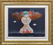 IL CAPPELLINO - dipinto a olio 40x50 cm di Nicola VIETTI quadro in cornice