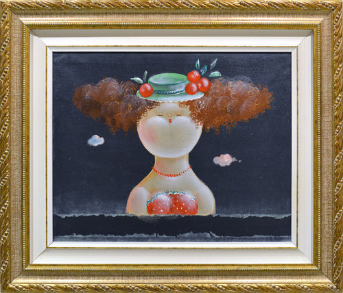 Cappellino dipinto a - -, olio