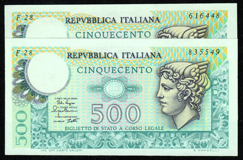 Lotto banconote italiane 500 - lotto,