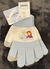 Guanti Disney Frozen Elsa Anna Believe blu e bianco bambina taglia unica NUOVI