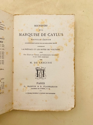 Souvenirs marquise de - marquise,