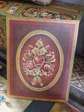 Dipinto Tirolese su tavola vedi l'interno dis. 5 pezzi