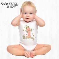 T-shirt maglietta body tuta bavaglino il mio primo compleanno my first birthday