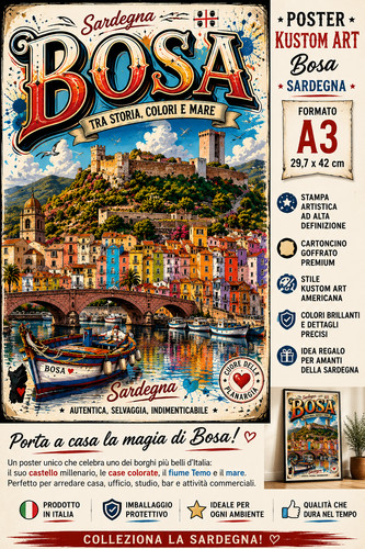 Poster bosa sardegna kustom - bosa,