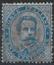 ITALIA REGNO 1879. Sassone 40 - 25 Centesimi Blu usato. Molto ben centrato