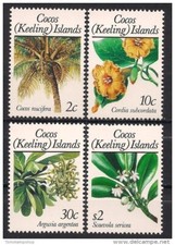 Cocos Isola (Keeling) 1989 Cocos Palma Albero Piante Natura Fiori 6V Set Mnh