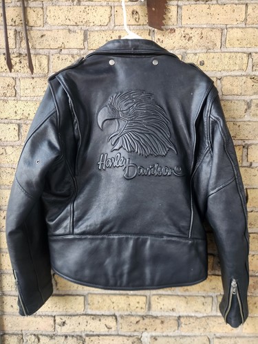 Giacca pelle nera harley - giacca,