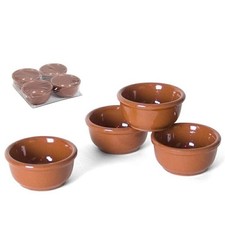 4 Ciotole In Terracotta Per Salse cm. 7x7x 3,5h Tapas Aperitivo Ciotoline Coccio