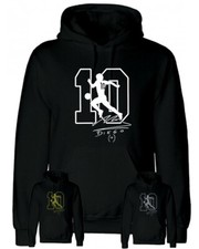 Felpa MARADONA pibe de oro napoli 10 autografo nera uomo o bimbo con cappuccio