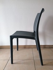 6 SEDIE CASA ed ESTERNO IN POLIPROPILENE COLORI ANTRACITE LILY WONDERLAND