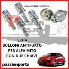 KIT 4 BULLONI ANTIFURTO CERCHI IN LEGA ALFA ROMEO MITO CON 2 CHIAVI