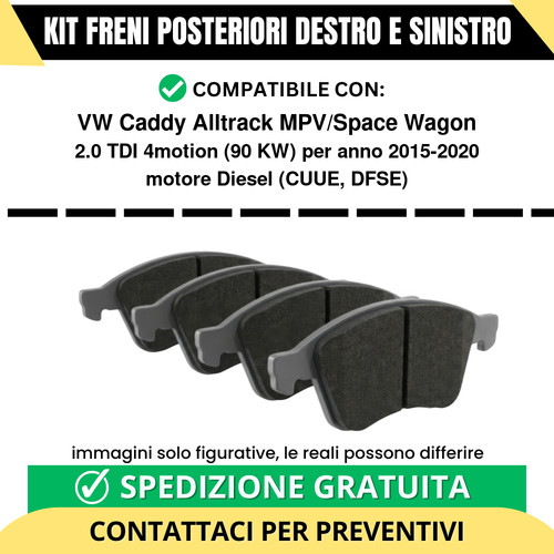 Pastiglie freno posteriori - posteriori, vw