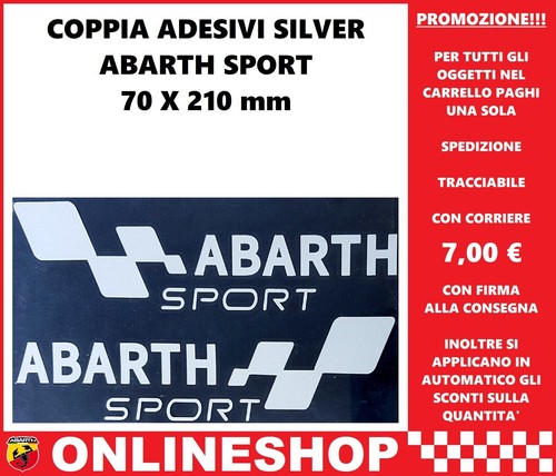 Coppia adesivi silver abarth - silver,