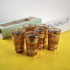 set di 6 bicchieri da tea vintage con decori oro