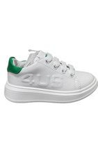 Scarpe Junior 4US Paciotti Sneakers Lacci Moda Fashion 42350 Bianco Verde