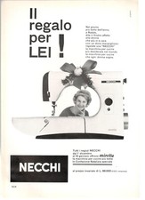 NECCHI MACCHINA DA CUCIRE Pubblicità originale 1960 MIRELLA