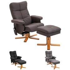 HOMCOM Poltrona Relax Poltrona Massaggiante con Poggiapiedi Funzione Sdraio