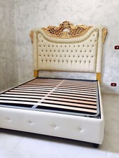 Letto Matrimoniale Barocco legno massello foglia oro argento o patinato qualsias