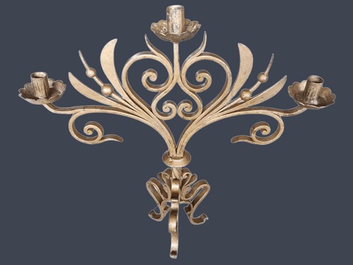 Candelabro ferro dorato da - candelabro,