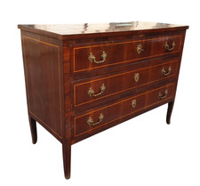 Magnifico Comò Cassettone Luigi XVI Originale Noce Piuma Intarsi Acero Epoca 700