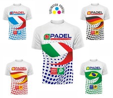 T-shirt Padel Revolution NATIONALS FLAGS DryFIT stampa in sublimatico, custom