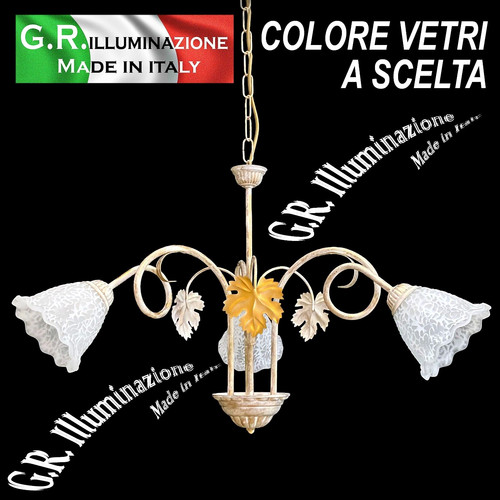 Lampadario ferro battuto - battuto, 3