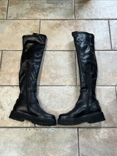 Cult high boots black leather  Stivali cult alti in pelle nera  Botas altas