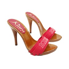 Zoccoli Rossi Personalizzati tacco 12 cm - Made in Italy -KM7101 KISS ROSSO