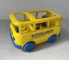 Scuola bus vintage made italy plastica giallo furgoncino autobus giocattolo