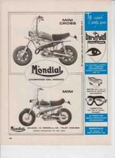 advertising Pubblicità brochure MOTO MONDIAL MINI CROSS 1972 EPOCA MOTOITALIANE