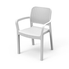 Sedia Da Giardino Impilabile Con Braccioli Resina Bella Keter Bianca - 4 PEZZI