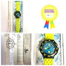 Swatch Scuba VARIANTE USA Bora Bora SDN400 1990 Vintage Orologio da polso NOS