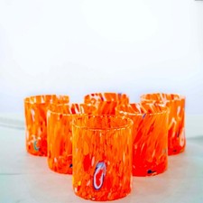 Set 6 Bicchieri in Vetro di Murano Fatti a Mano Artigianali 350 ml Tower MurArt