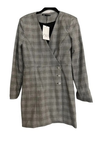 Zara plaid blazer dress - blazer,