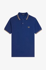 Fred Perry Polo Manica Corta Slim Fit Blu - Taglia M Abbigliamento Uomo Polo