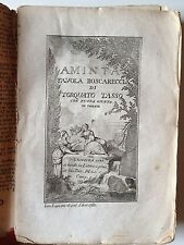 LIBRO ANTICO BROSSURE ORIGINALE "AMINTA FAVOLA BOSCARECCIA " 1780