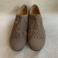 Gabor 164 Hovercraft donna traforato zip piatto marrone taglia 4,5 US 6,5