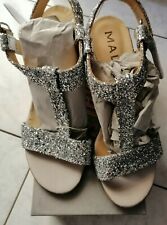 Sandali donna glitter argento