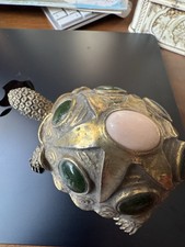 Filippo Moroni Tartaruga In Argento 800 Dorato Giada E Corallo Pelle D’Angelo