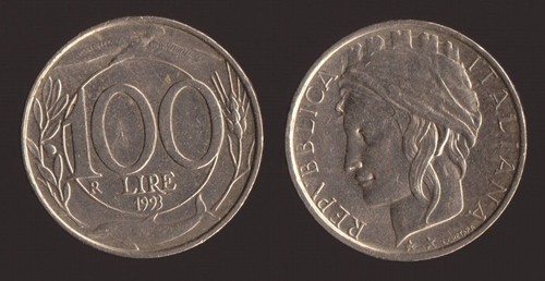 100 lire 1993 turrita italia - 1993,