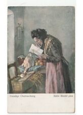 arte in cartolina - Adele Bindel - donna anziana nonna lettera cibo pacco regalo