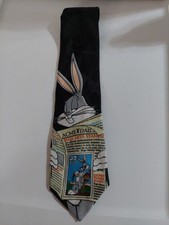 Cravatta Looney Tunes collezione francobolli 1997 Bugs Bunny 100% poliestere