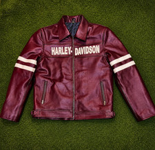 Giacca biker uomo rosso scuro
