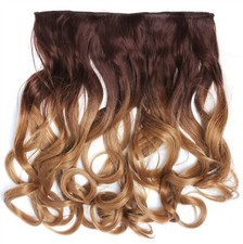 Clip-In Extension Extensions Capelli Ampio Ricci Ombreggiato Braun Biondo 40cm