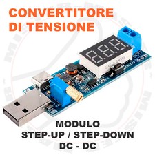CONVERTITORE DI TENSIONE MODULO UNIVERSALE STEP-UP  STEP-DOWN DC-DC REGOLABILE