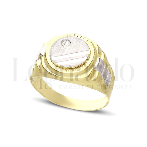 Anello scudo uomo oro giallo