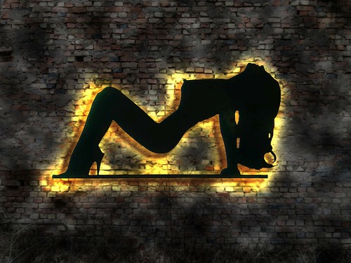 Wall sign hot girl cafe - 3d,