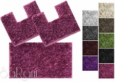 Tappeto Bagno Tris Antiscivolo Vari Colori Doccia Bidet Water Shaggy 3 pz Sarani