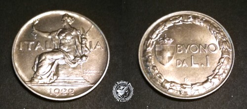 Lira 1922 nichelio - 1, fdc